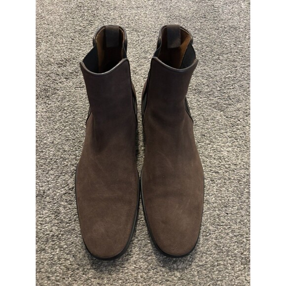 AQUATALIA Adrian Men’s Chelsea Boots Brown Suede Leather 11 US MADE IN ITALY - Picture 2 of 9